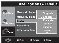 SAMSUNG DVD-P191 - Utilisation de la langue audio - 1