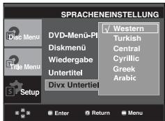 SAMSUNG DVD-P191 - DivX-Untertitel-Sprache wahlen - 1