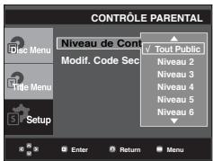 SAMSUNG DVD-P191 - Changement du menu Configuration - 1
