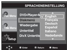 SAMSUNG DVD-P191 - Sprache für das Disc Menu (Disc-MENU) wahren - 1
