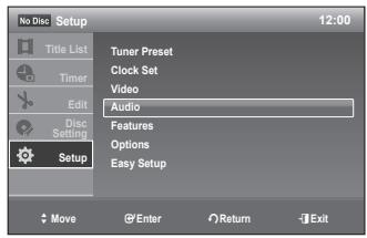 SAMSUNG DVD-R170 - SETTING UP THE AUDIO OPTIONS - 1