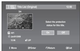 SAMSUNG DVD-R170 - Locking (Protecting) a Title - 4