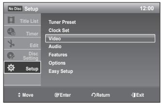 SAMSUNG DVD-R170 - SETTING UP THE VIDEO OPTIONS - 1