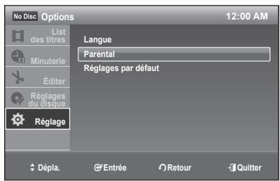 SAMSUNG DVD-R170 - Configuration de la fonction parental - 1