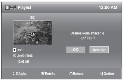 SAMSUNG DVD-R170 - Suppression d'un titre de la Liste de Lecture - 1