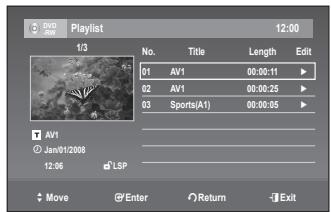 SAMSUNG DVD-R170 - Creating a Playlist - 5