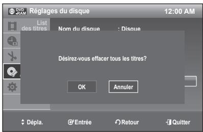 SAMSUNG DVD-R170 - Effacer tous les titres - 5