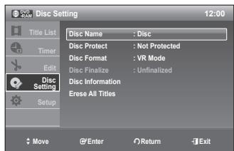 SAMSUNG DVD-R170 - Editing the Disc Name - 5