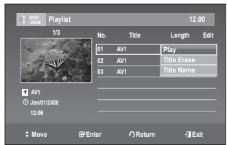 SAMSUNG DVD-R170 - Playing Titles in the Playlist - 4