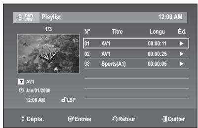 SAMSUNG DVD-R170 - Création d'uneliste deLecture - 5