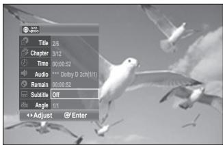SAMSUNG DVD-R170 - Selecting the Subtitle Language - 2