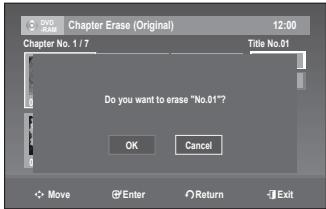 SAMSUNG DVD-R170 - Erasing a chapter (Chapter Erase) - 5