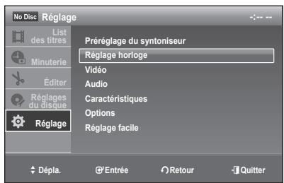 SAMSUNG DVD-R170 - RéGLAGE HORLOGE - 1