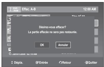 SAMSUNG DVD-R170 - Pour effacer une partie d'un titre (Effac. A-B) - 6