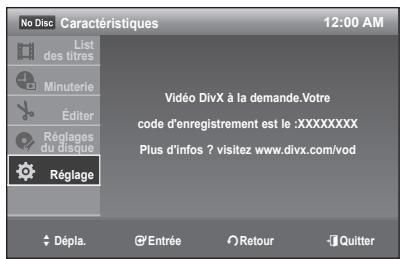 SAMSUNG DVD-R170 - Code d'enregistrement DivX - 1