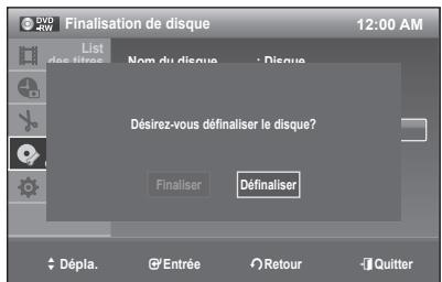 SAMSUNG DVD-R170 - Annulation d'une finalisation de disque (modes V et VR) - 2
