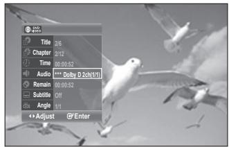 SAMSUNG DVD-R170 - Selecting the Audio language - 4