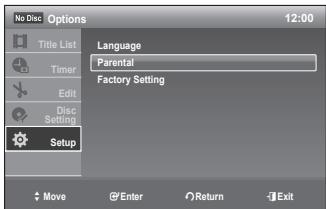 SAMSUNG DVD-R170 - Setting up the Parental - 1