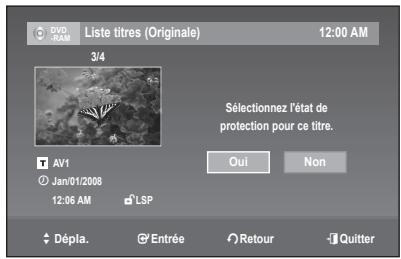 SAMSUNG DVD-R170 - Verrouillage d'un titre par mesure de protection - 4