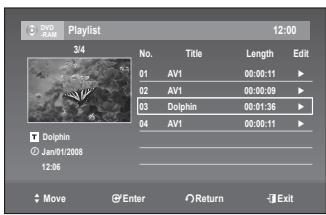 SAMSUNG DVD-R170 - Playing Titles in the Playlist - 9
