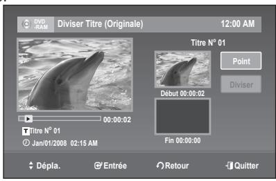 SAMSUNG DVD-R170 - Diviser un titre en deux parties (Diviser titre) - 4