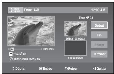 SAMSUNG DVD-R170 - Pour effacer une partie d'un titre (Effac. A-B) - 4