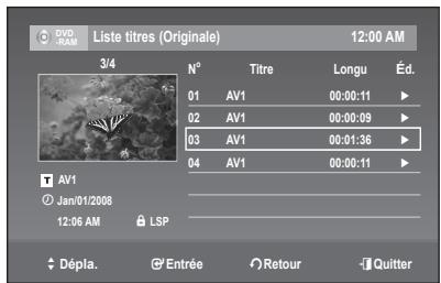 SAMSUNG DVD-R170 - Verrouillage d'un titre par mesure de protection - 5