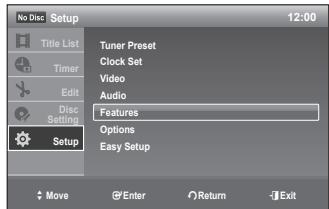 SAMSUNG DVD-R170 - SETTING UP THE FEATURES - 1