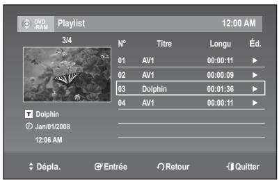 SAMSUNG DVD-R170 - Pour modifier le nom d'une liste de lecture - 5