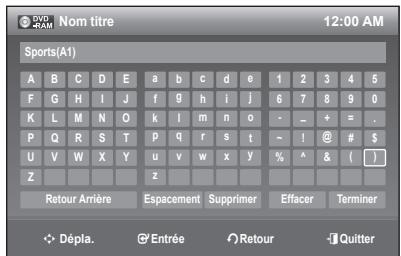SAMSUNG DVD-R170 - Pour modifier le nom d'un titre (Nom de titre) - 4