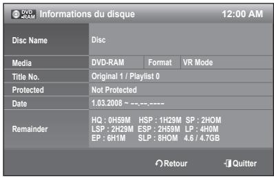 SAMSUNG DVD-R170 - Information du disque - 4