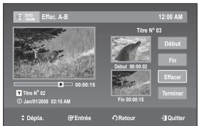 SAMSUNG DVD-R170 - Pour effacer une partie d'un titre (Effac. A-B) - 5