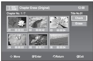 SAMSUNG DVD-R170 - Erasing a chapter (Chapter Erase) - 4