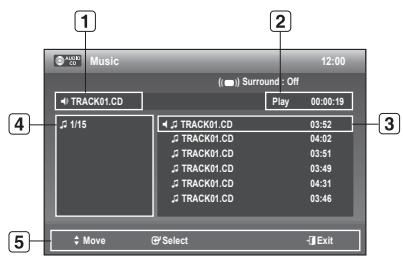 SAMSUNG DVD-R170 - Audio CD(CD-DA) Screen Elements - 1