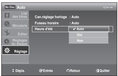 SAMSUNG DVD-R170 - Réglage de l'horloge manuellement - 4