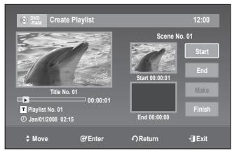 SAMSUNG DVD-R170 - Creating a Playlist - 4