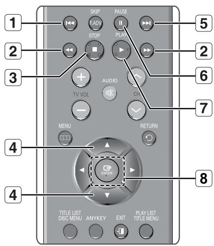 SAMSUNG DVD-R174 - Buttons on the Remote Control Used for Audio CD(CD-DA)/MP3 Playback - 1