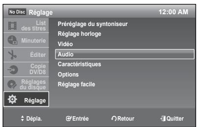 SAMSUNG DVD-R174 - CONFIGURATION DES OPTIONS AUDIO - 1