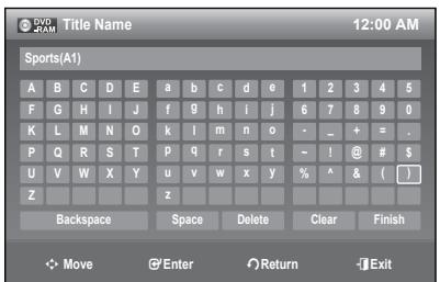 SAMSUNG DVD-R174 - Changing the Name of a Title (Title Name) - 6