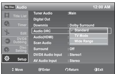 SAMSUNG DVD-R174 - Audio DRC (Dynamic Range Control) (DVDs only) - 1