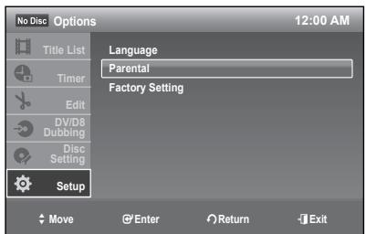 SAMSUNG DVD-R174 - Setting up the Parental - 1