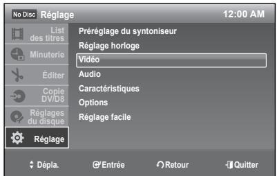 SAMSUNG DVD-R174 - CONFIGURATION DES OPTIONS D'AFFICHAGE VIDÉO - 1