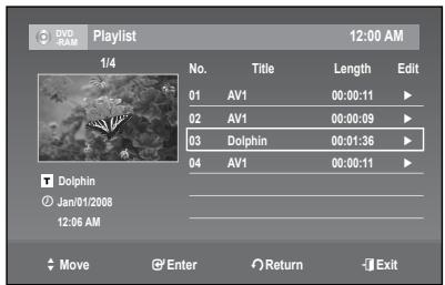 SAMSUNG DVD-R174 - Changing the Name of a Playlist - 5