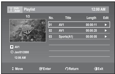 SAMSUNG DVD-R174 - Creating a Playlist - 5