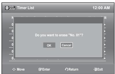 SAMSUNG DVD-R174 - ERASEING THE TIMER LIST - 2