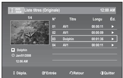 SAMSUNG DVD-R174 - Pour modifier le nom d'une liste de lecture - 5