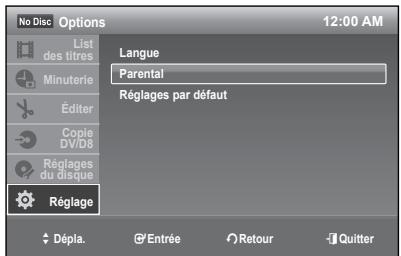 SAMSUNG DVD-R174 - Configuration de la fonction Parental - 1