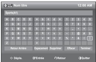 SAMSUNG DVD-R174 - Pour modifier le nom d'un titre (Nom de titre) - 7