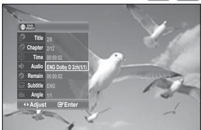 SAMSUNG DVD-R174 - Selecting the Audio language - 3