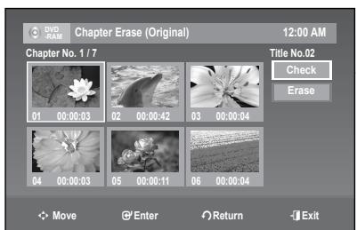 SAMSUNG DVD-R174 - Erasing a chapter (Chapter Erase) - 4